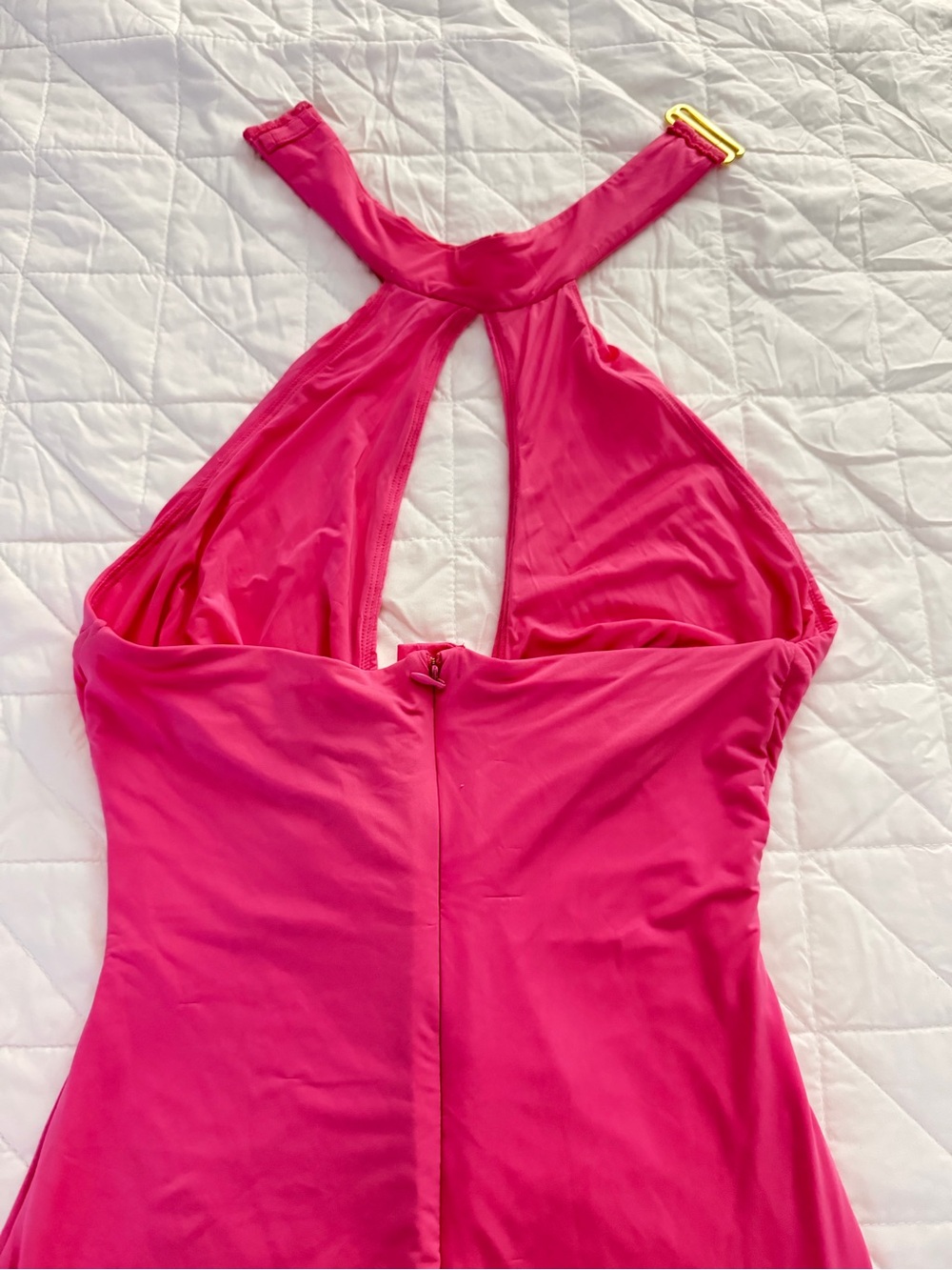 Hot Pink Ruffle-Front Maxi Dress - Picture 3 of 4